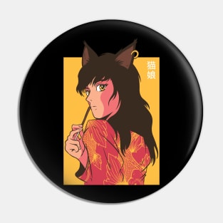 Anime Cat Girl Pin