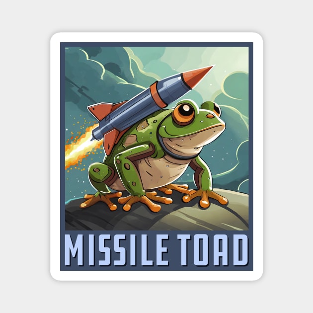 Missile Toad Square Magnet by Wright Art