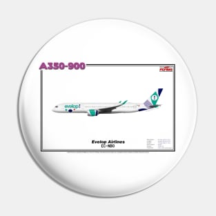 Airbus A350-900 - Evelop Airlines (Art Print) Pin