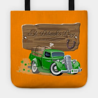 Saint Patrick's vintage cartoon truck Tote