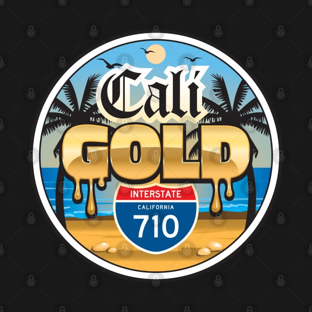 Cali Gold White Sand Beach by Dysfunctional Tee Shop