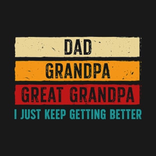 Mens Fathers Day from Grandkids Dad Grandpa Great Grandpa T-Shirt