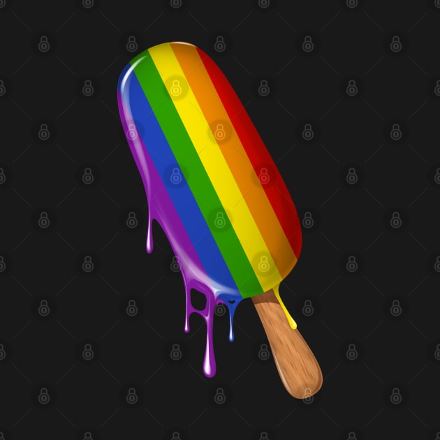 LGBT Shirt Support, Ice Cream Rainbow Flag Gay Lesbian Pride by Happy Lime