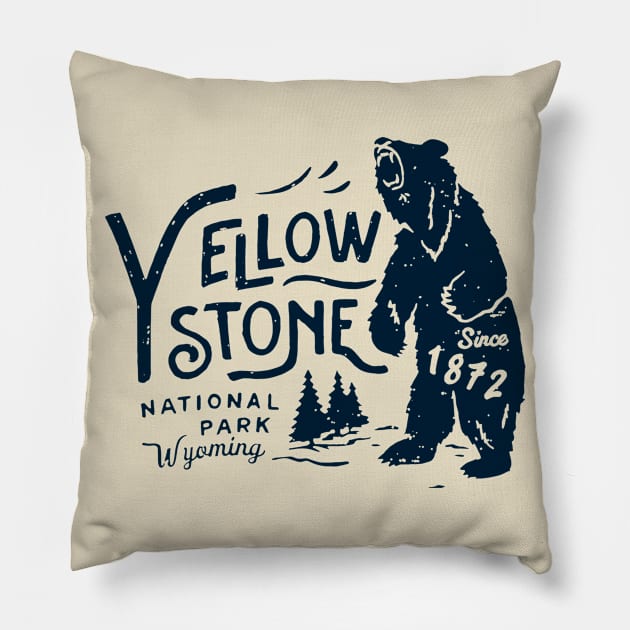 Yellowstone National Park Bear Pillow by liamMarone