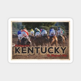 Greetings from Kentucky - Vintage Travel Postcard Design Magnet