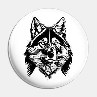 Majestic wolf face Pin