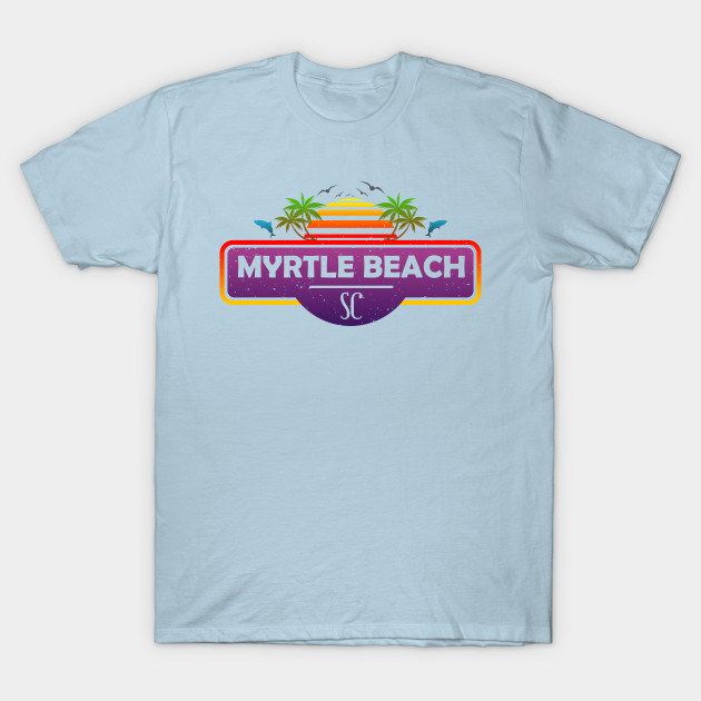 Disover Myrtle Beach South Carolina, Tropical Palm Trees Sunset - Summer - Myrtle Beach South Carolina - T-Shirt