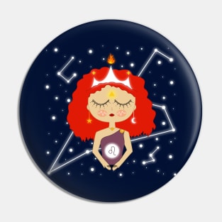 Leo Zodiac girl Pin