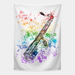 Saxophone Rainbow Colours Saxophonist Sax Player Musician Tapestry