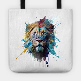 Lion Splash Art: Vibrant Fantasy Portrait #1 Tote