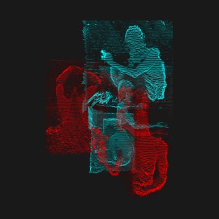 Digital Glitch Art Cursed Internet Image Design #4 T-Shirt