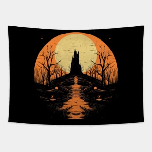 Spooky Halloween - Haunted Forest Shirt - Eerie Art Clothing - "Harvest Moon" Tapestry