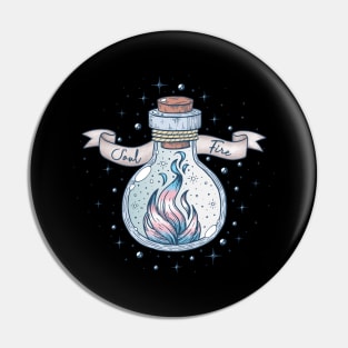 Transgender Fire Occult Bottle LGBT Trans Pride Flag Pin