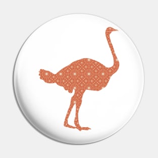 Ostrich Silhouette with Pattern Pin