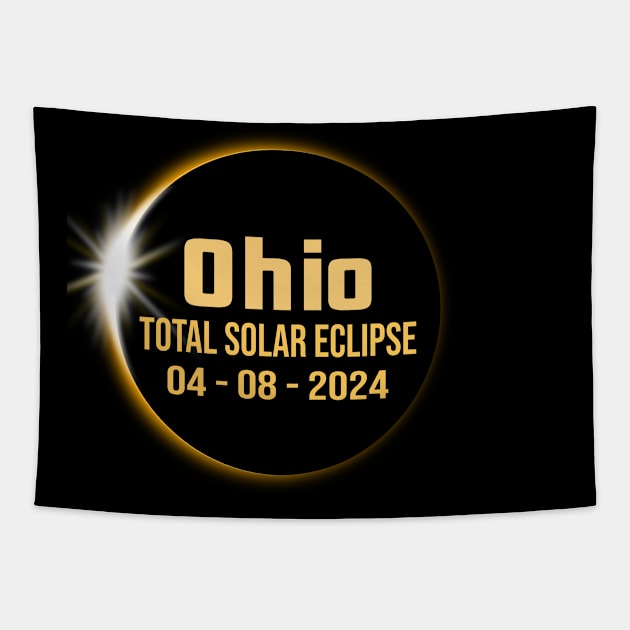 State Ohio Total Solar Eclipse Tapestry by Crayoon