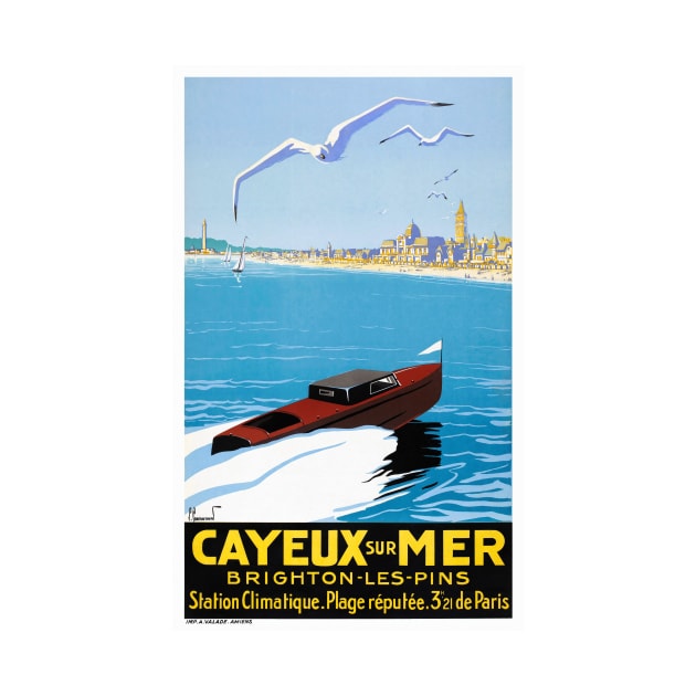 Vintage Travel Poster France Cayeux sur Mer Restored by vintagetreasure