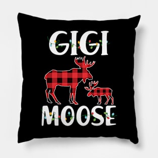 Red Plaid Gigi Moose Matching Family Pajama Christmas Gift Pillow