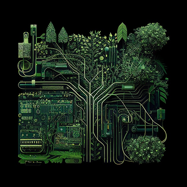 Plant Life Circuit Board 2 by Tees by JRW