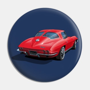 1963 corvette in red Pin