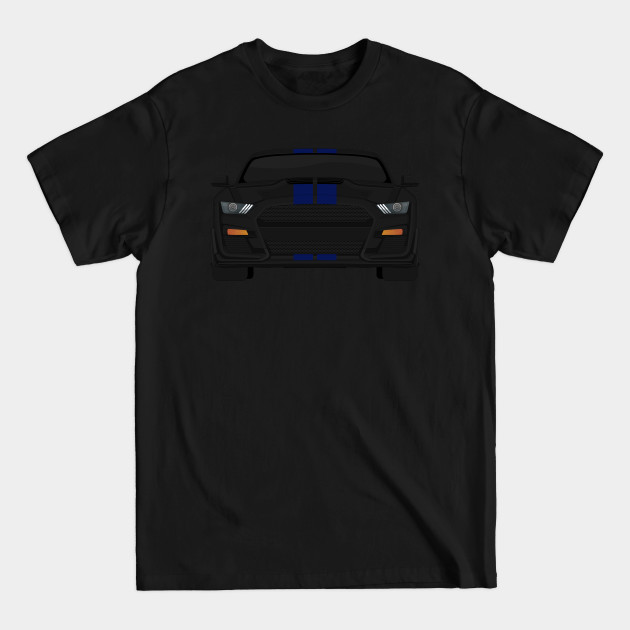 Disover Shelby GT500 2020 Shadow-Black + Kona-Blue Stripes - Mustang Shelby Gt500 - T-Shirt