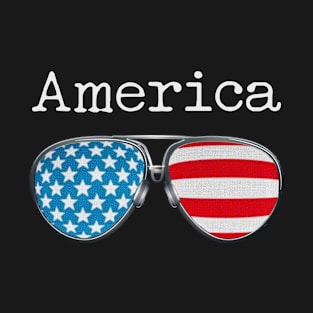 AMERICA PILOT GLASSES USA T-Shirt