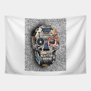 retro tech skull Tapestry