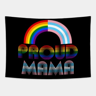 Vintage proud mama flag Rainbow LGBT Transgender pride month Tapestry