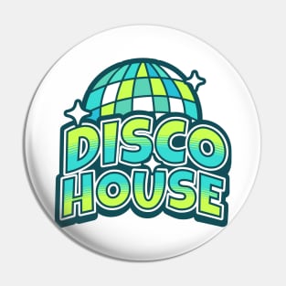 DISCO HOUSE  - Y2K Disco Ball (aqua/lime) Pin