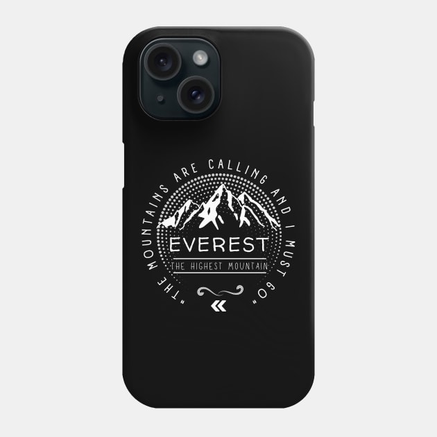 Mount Everest with Life Quotes Phone Case by ColorShades