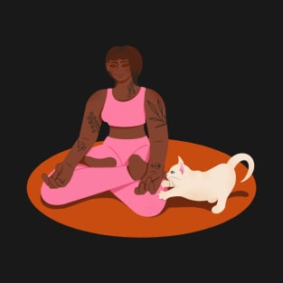 Yoga Lover and the Cat T-Shirt