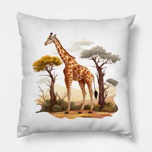 Watercolor Giraffe Pillow