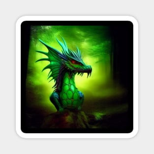 Spiny Green Baby Dragon Magnet