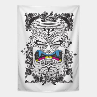 Trendy Hawaiian Tiki Mask Totem Collection Tapestry