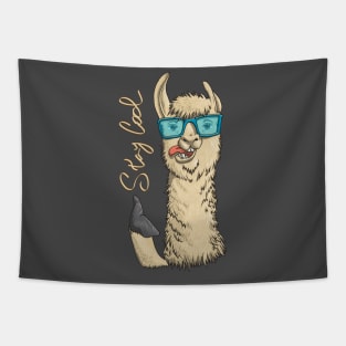 Stay Cool llama Tapestry