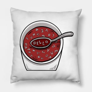 Alphabet Soup Says Hello Pillow