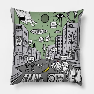 Will you be able to identify the names of the 45 bands hiding in the drawing? Pillow