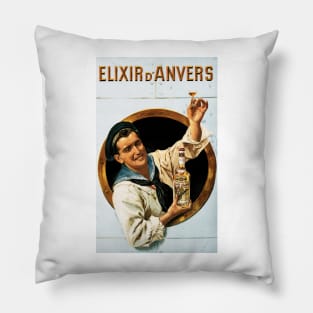 ELIXIR D' ANVERS LIQUEUR Sailors Choice Vintage Belgian Alcoholic Advertisement Pillow