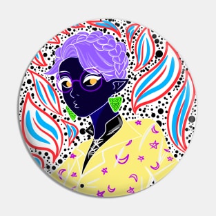 the purple elf in magical space pattern ecopop Pin