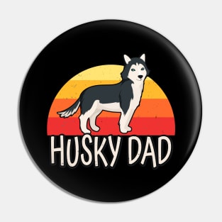 Husky Dad Retro Siberian Huskies Dog Owner Pet Pin