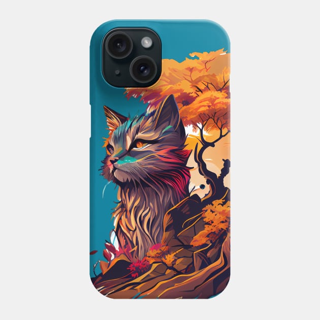 Surreal Anime Cat Diorama Phone Case by Amour Grki