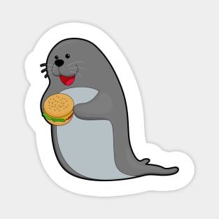Seal at Eating with Burger Magnet