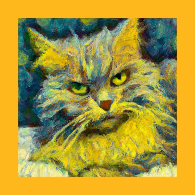 Portrait of Cat in Van Gogh's Style by Star Scrunch