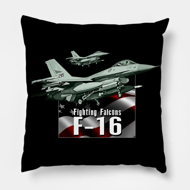 F-16 Fighter Jet Pillow by aeroloversclothing