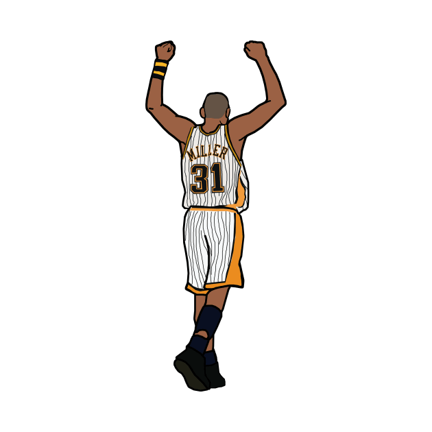 Reggie Miller Throwback Celebration Indiana Pacers NBA by xavierjfong