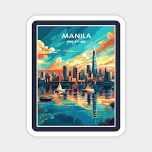 Manila Philippines Vintage Travel and Tourism Advertising Print Magnet