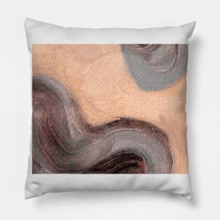 Abstract Oil Painting Purple Taupe Ochre 1c20 Pillow