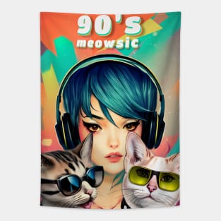 90's meowsic Tapestry