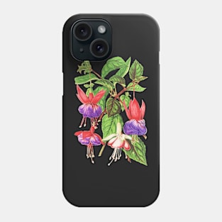 Fuchsia flowers - botanical illustration Phone Case