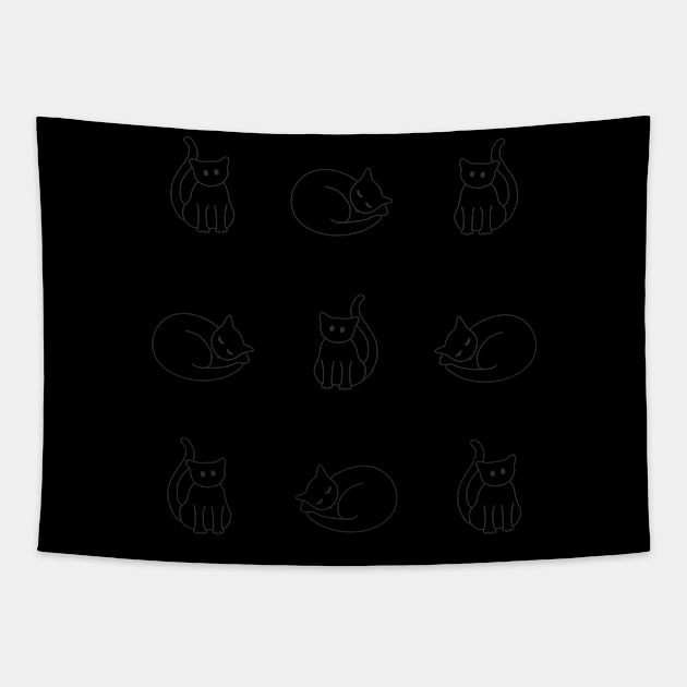 Black Cats at Night Tapestry by Nutmegfairy