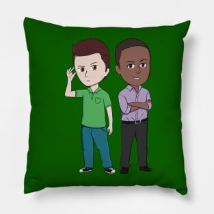 Shawn Spencer and Burton Guster Chibi Pillow